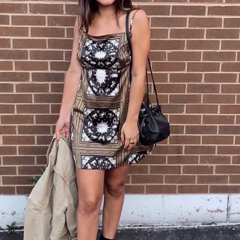 Danielle Bernstein black silk dress